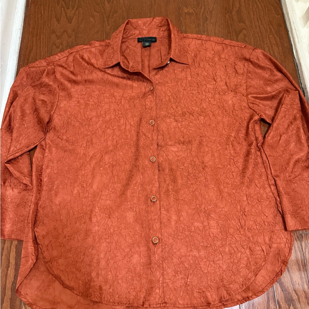 House of‎ Harlow 1960 Rust Orange Button-Up Shirt Medium